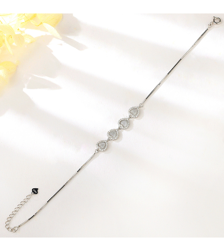 Сребърна гривна Сърце с родий | колекция Delicate Silver | Бижута Invoke.bg