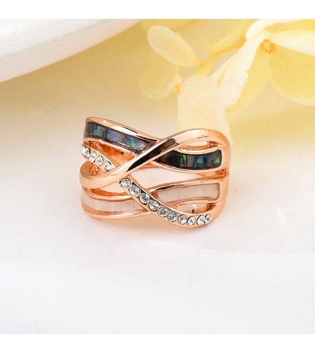 Пръстен розово позлатяване със седеф | Колекция Rose Gold | Бижута Invoke.bg