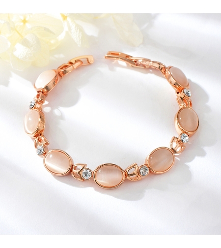 Гривна розово позлатяване флорален детайл | Колекция Rose Gold | Бижута Invoke.bg