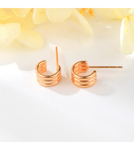 Сребърни обеци с розово позлатяване | колекция Delicate Silver | Бижута Invoke