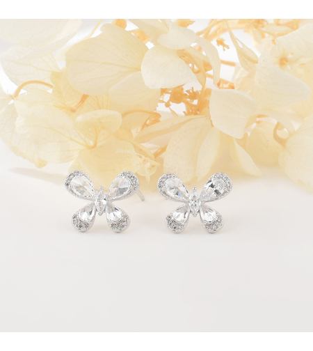 Ежедневни сребърни обеци пеперуди 2700000064306 | колекция Delicate Silver | Бижута Invoke.bg