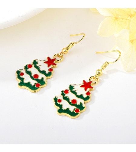 Коледни обеци 'Елхички' жълто позлатяване | Бижута Invoke.bg