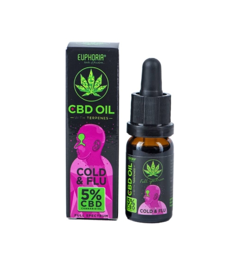 Euphoria 5% CBD масло Cold & Flu, капки 10мл
