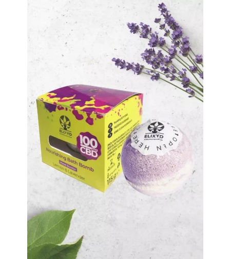 Elixyd CBD Подхранваща бомбичка за вана, Lemon and Lavender