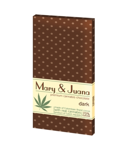 Черен шоколад Mary & Juana с конопено семе 70% какао, 80 g