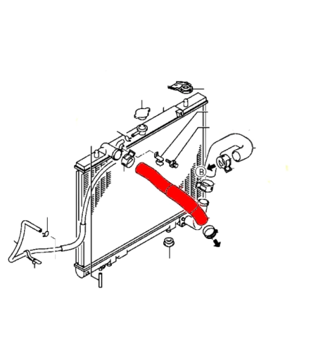 Маркуч водно съединение радиатор горно за МИТСУБИШИ Л200 MITSUBISHI L200 K74 K64T MR571149 OEM MITSUBISHI
