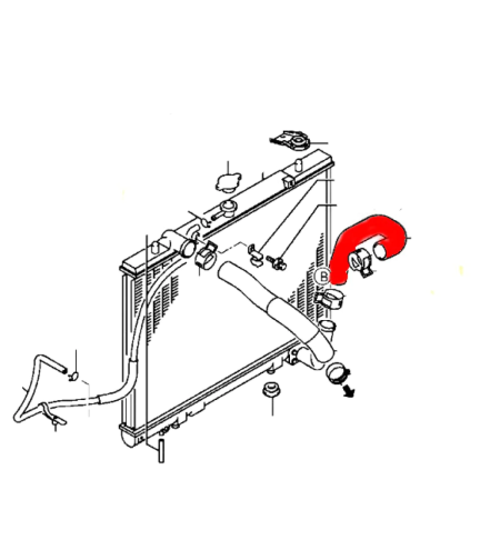 Маркуч водно съединение радиатор долно МИТСУБИШИ Л200 MITSUBISHI L200 K74 MR571151 OEM MITSUBISHI