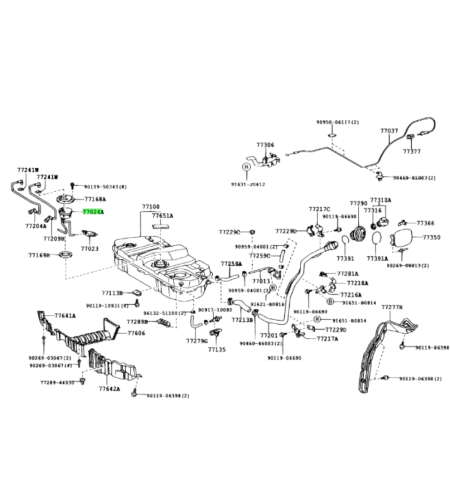 Горивна помпа за ТОЙОТА АВЕНСИС ВЕРСО TOYOTA AVENSIS VERSO 7702444020 77024-44020 OEM TOYOTA