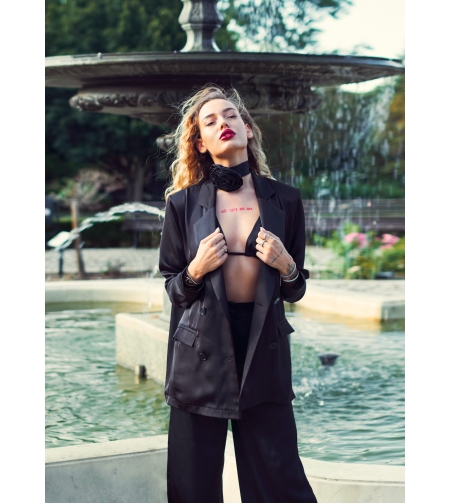 BLACK PEARL SATIN CO-ORD SET