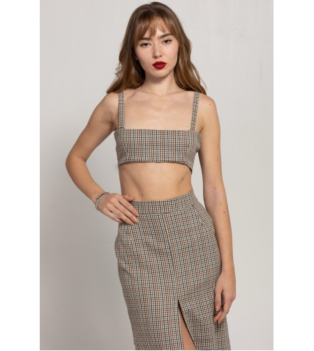 ALLA CHECKED CROP TOP