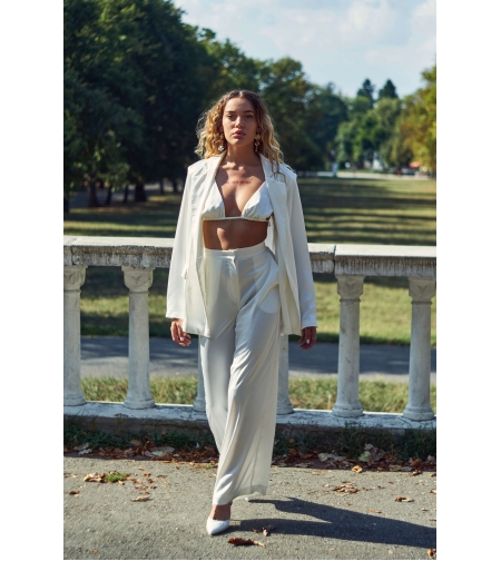 WHITE PEARL SATIN CO-ORD SET
