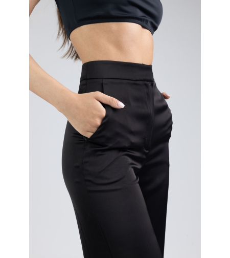 BLACK PEARL SATIN TROUSERS