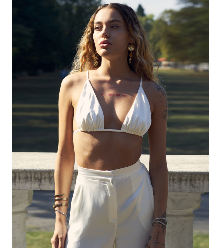 WHITE PEARL SATIN TOP