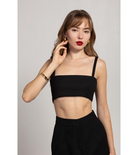 ALLA BLACK CROP TOP