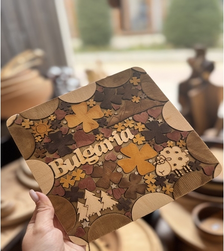 Подложка с дървена мозайка