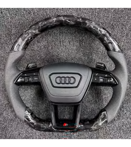 Audi S-Line спортен волан – A3, A4, A5, Q3 (2017–2024) forged карбон