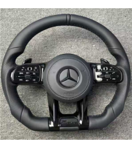 Mercedes AMG спортен волан – Черна кожа & Карбон (2020–2023)