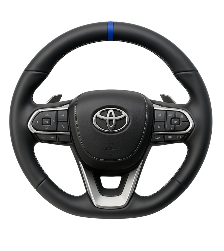 Toyota спортен волан кожа син маркер Camry Corolla RAV4 C-HR