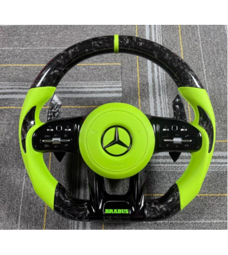 Mercedes Brabus спортен волан – Зелен Carbon & Кожа (2019–2022)