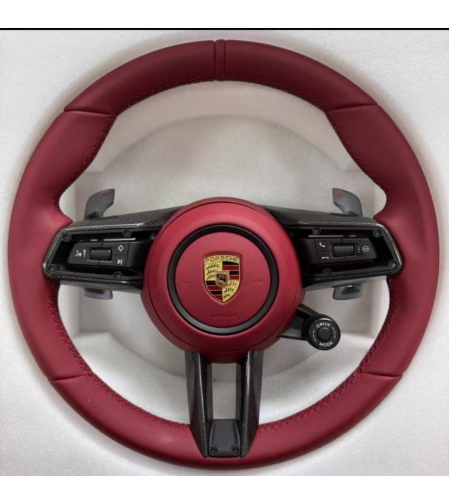Porsche спортен карбонов волан с червена кожа и Drive Mode селектор