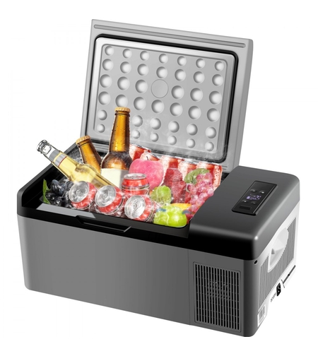 Компресорен авто хладилник VEVOR 15L – 12V/24V/220V, фризер до -20°C