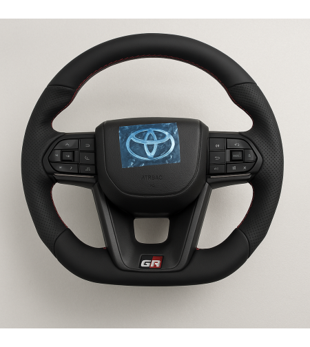 Toyota GR спортен волан кожа с червени шевове Yaris Corolla