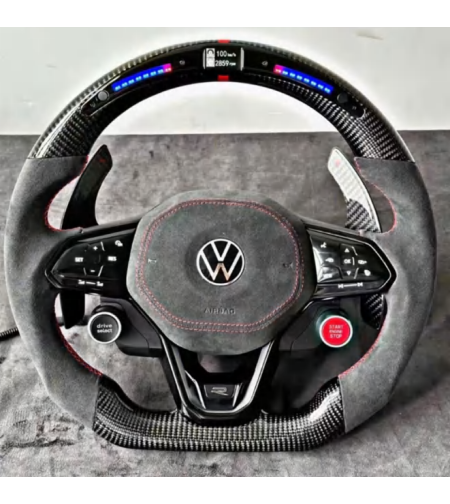 VW спортен волан с дисплей, карбон и алкантара