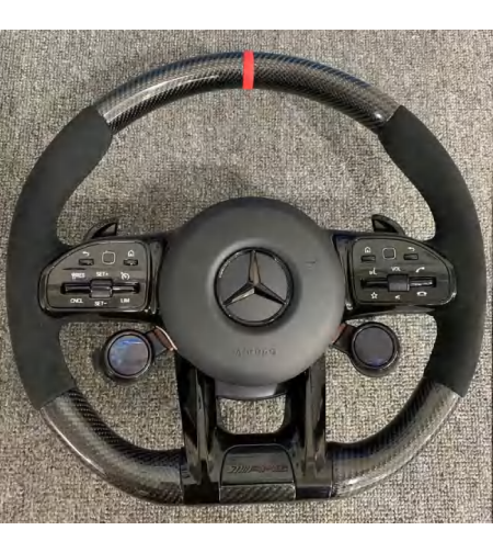 Mercedes AMG спортен волан – Carbon & Alcantara с контролни селектори (2019–2022)