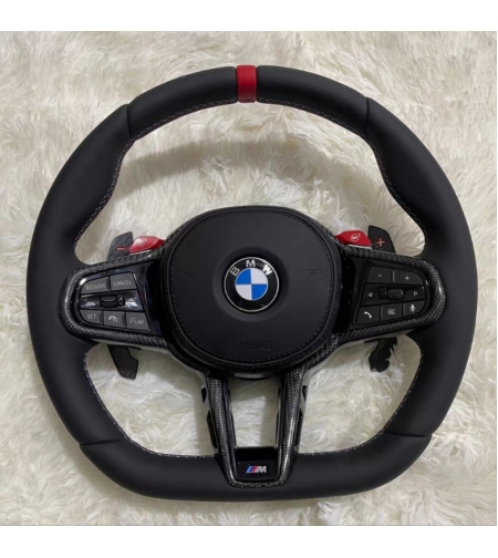 BMW M Performance волан – кожа с червена лента и М бутони – G серия