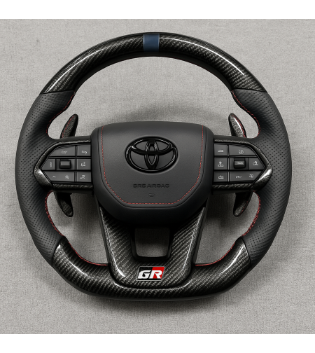 Toyota GR спортен волан карбон червени шевове Yaris Corolla
