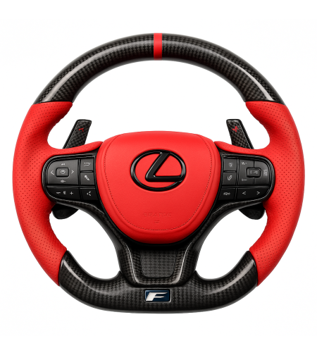 Lexus F Sport карбонов волан червена кожа IS RC GS RX NX LC
