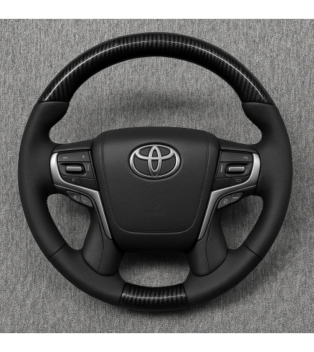 Toyota спортен карбонов волан с черна кожа и мултифункции
