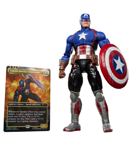 Marvel Legends Super Heroes MTG - Captain America Екшън Фигурка + фойл промо карта
