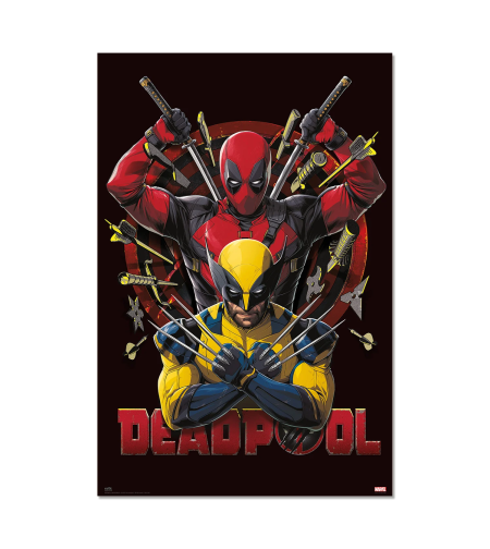Deadpool & Wolverine Голям Плакат - Fight