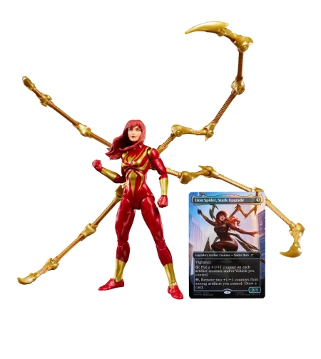 PRE-ORDER: Marvel Legends Magic: The Gathering - Mary Jane Watson (Iron Spider) Екшън Фигурка + фойл промо карта