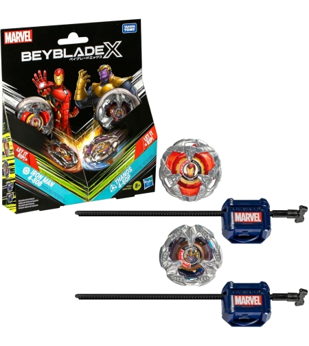 Beyblade X Marvel- Iron Man 4-80B & Thanos 4-60P Двоен Пакет