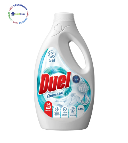 Duel Universal Gel течен перилен препарат за бели и цветни дрехи 54 пр./ 2450 мл.