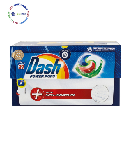 Dash Plower PODS + Azione extra-igienizzante  39 течни капсули за цветно и бяло пране