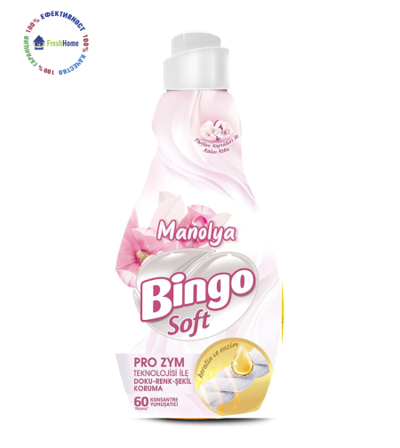 Bingo Manolya PRO ZYM Омекотител за тъкани 60 пранета / 1440 мл.