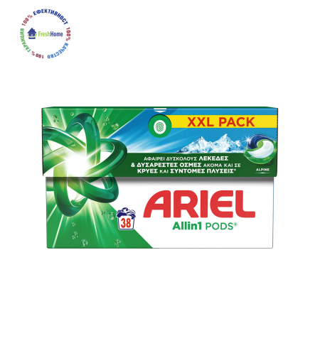 Ariel Pods All in 1  Alpine, 38 бр. Капсули за бяло пране