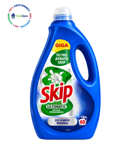 Skip Ultimate Extra Freshness течен перилен препарат за бели и цветни дрехи 3 л, 60 пранета