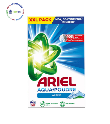 Ariel Alpine прах за бяло пране 50 пранета/3,250кг.