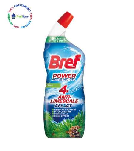 Bref Power Aktiv WC Gel Pine – почистващ гел за тоалетна чиния 750 мл