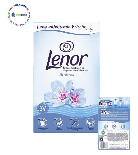 Lenor 34 кърпички за сушилня с аромат „Aprilfrische”