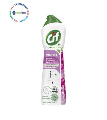Cif CREMA Pink Bloom  Greenactive с микрокристали. 500 мл. PINK FLOWERS