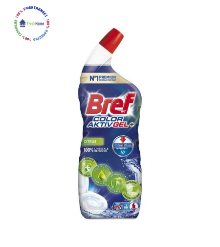 Bref Color Aktiv Gel Odor stop CITRUS 700 ml. почистващ гел за тоалетна чиния