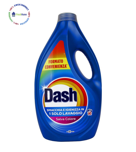 Dash Liquid Salva Colore течен перилен препарат за цветно пране, 60 пранета/2,700л.
