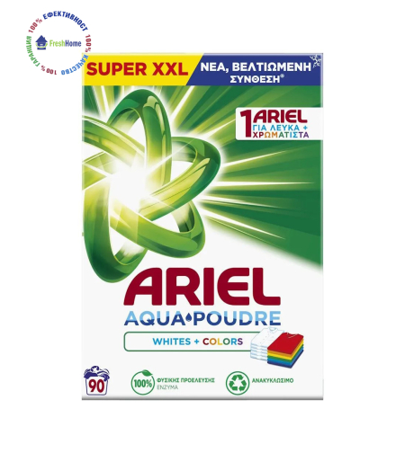Ariel White & Colors прах за пране на бели и цветни дрехи 90 пр/ 5850 g.