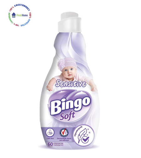 Bingo Sensitive Baby PRO ZYM Омекотител за тъкани 60 пранета / 1440 мл.