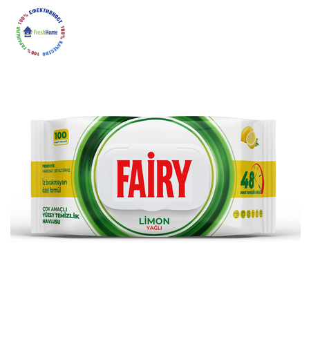 Fairy LIMON WIPES универсални почистващи мокри кърпи за повърхности 100 бр.